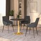 Leisuremod Leisuremod Bristol 31 round dining table Gold Base With Black Top, , large