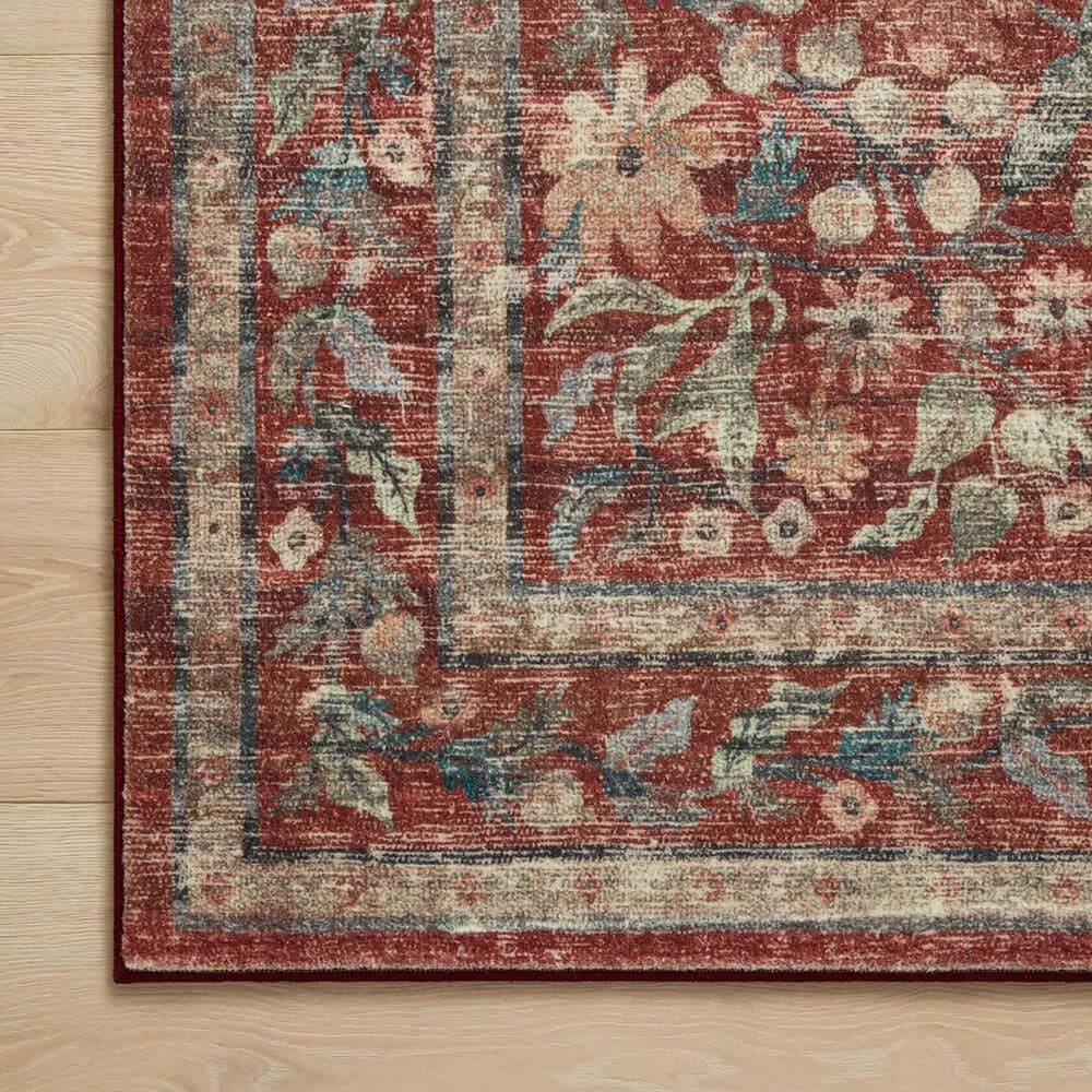 Rifle Paper Co. x Loloi Courtyard 7&#39;6&quot; x 9&#39;6&quot; Eve Crimson Area Rug, , large