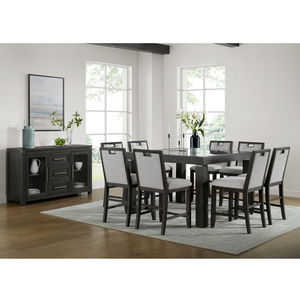 Mayberry Hill Elodie 6-Piece Square Dining Set in Charcoal, , large