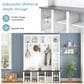 HOMLUX 6-Hook Hall Tree with Cubbies in White, , large