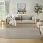 Nourison Courtyard Ivory and Silver 6" x 9" Oval Indoor/Outdoor Area Rug, , large