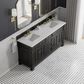 James Martin Vanities Brookfield 72" Double Bathroom Vanity in Black Onyx with 3cm White Zeus Quartz Top and Rectangular Sinks, , large