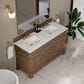 James Martin Vanities Brookfield 60" Double Bathroom Vanity in Pecan with 3 cm White Zeus Quartz Top and Rectangular Sinks, , large