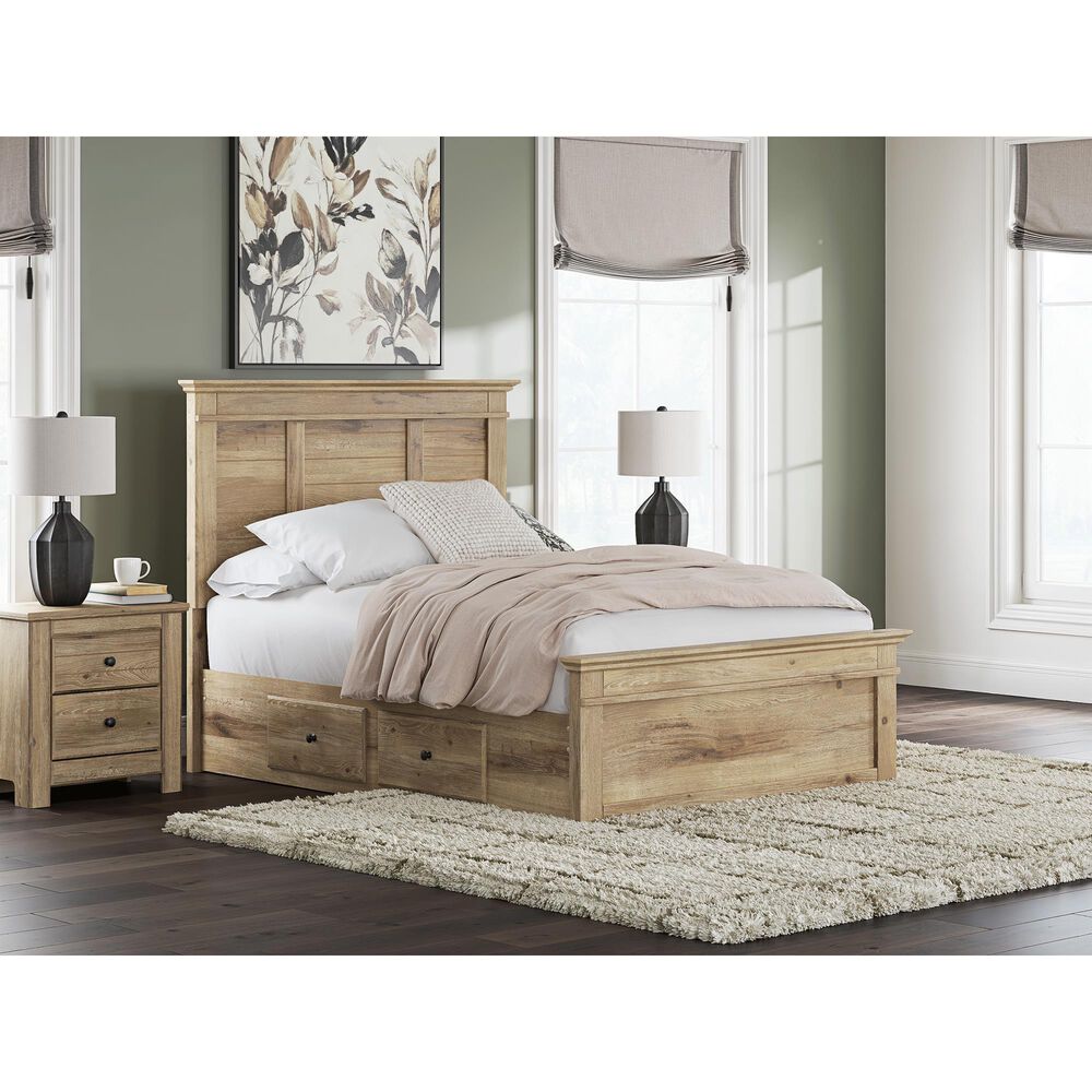 Ashley Makidern 2-Piece Full Storage Bedroom Set with Four Drawers in Natural Brown, , large