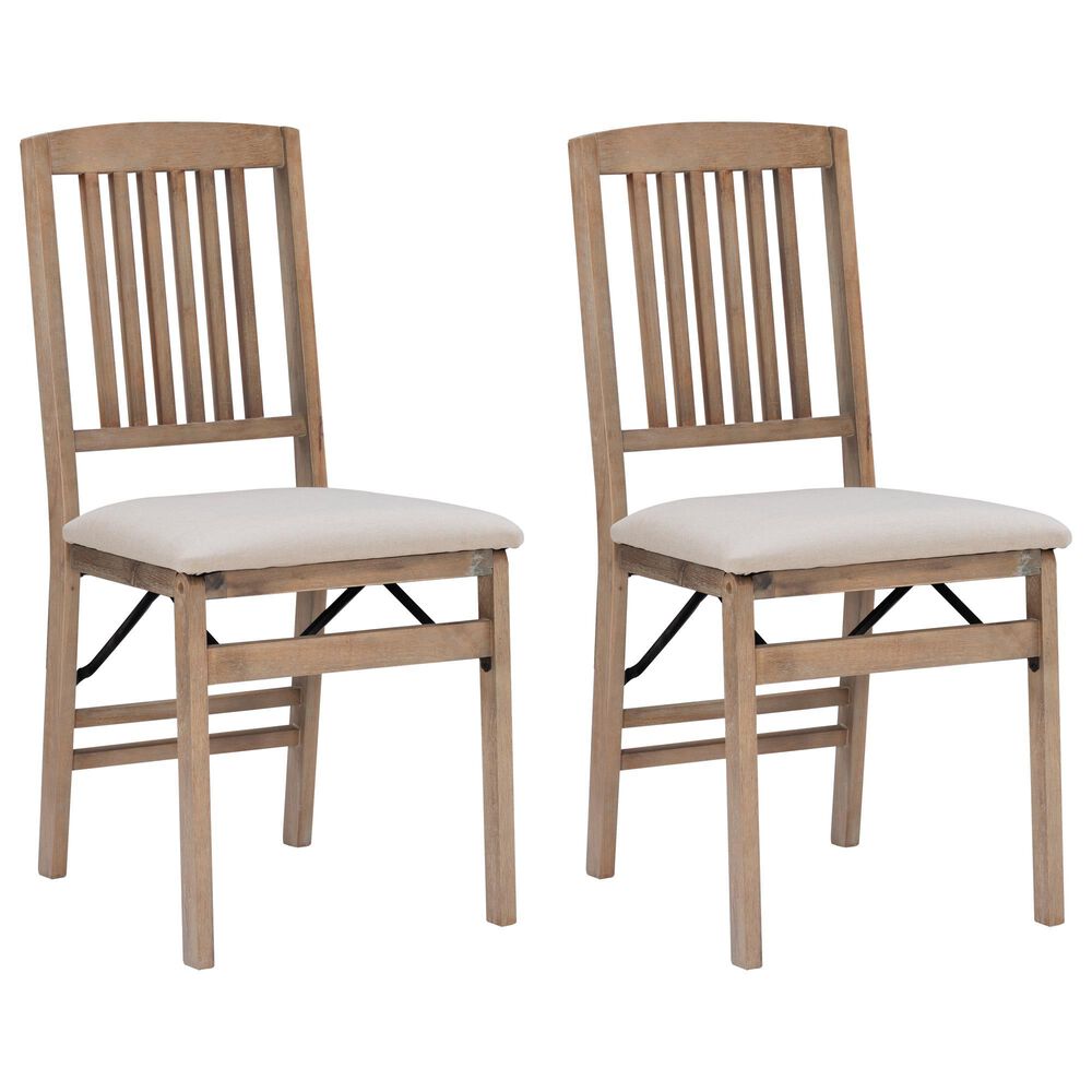 Linon Home Decor Triena Mission Folding Side Chair in Grey Wash (Set of 2), , large