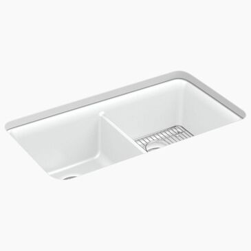 Kohler Cairn 33.5" Double Bowl Sink in Matte White, , large