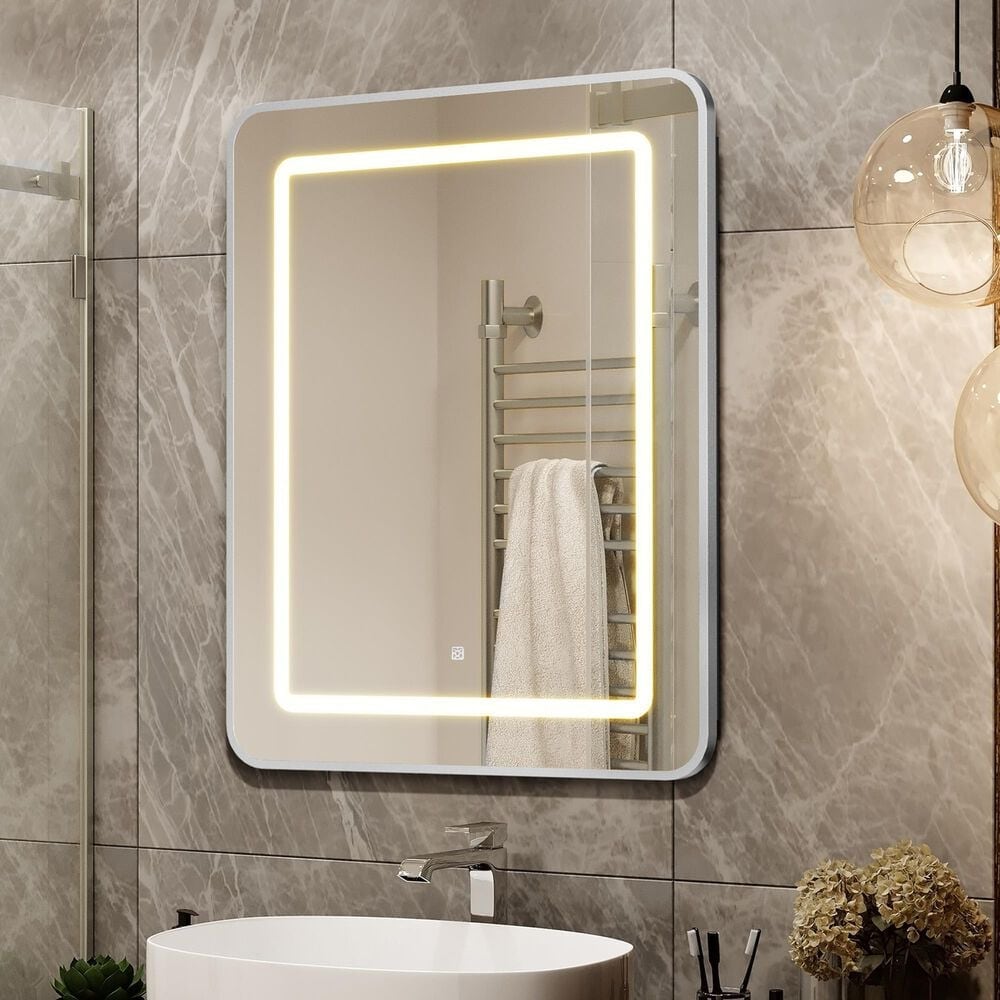 HOMLUX 16" x 24" Bathroom Medicine Cabinet with Mirror in Silver, , large