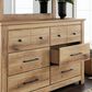 Ashley Makidern 6-Drawer Dresser and Mirror in Natural Brown, , large