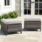 Sunwell Garden Outdoor Ottoman with Gray Rattan in Beige (Set of 2), , large