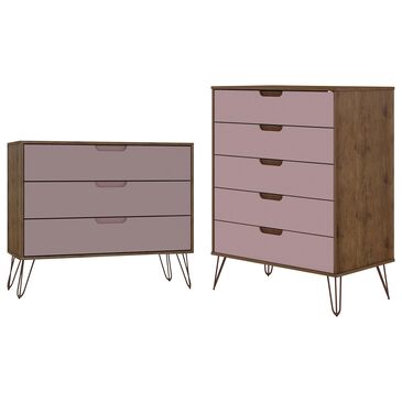 Dayton Rockefeller 2-Piece Dresser Set in Nature/Rose Pink, , large