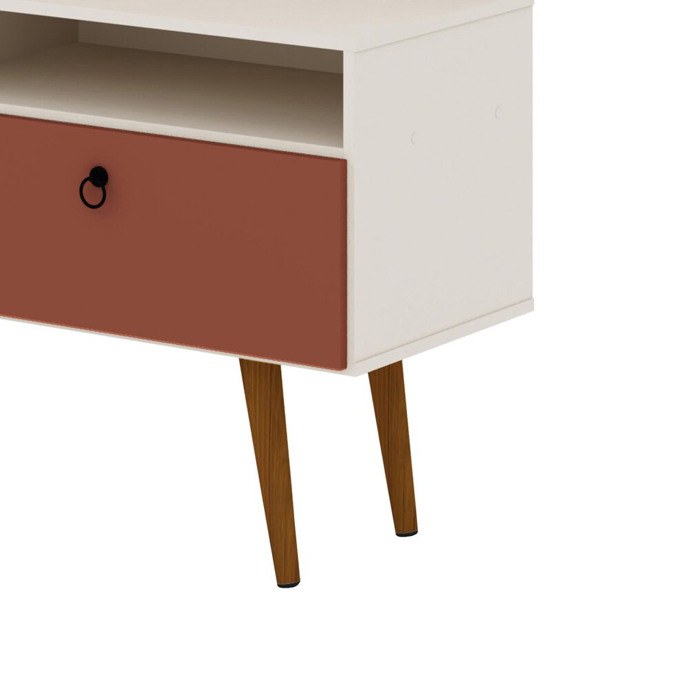 Manhattan Tribeca 53.94&quot; TV Stand in Off White and Terra Pink, , large