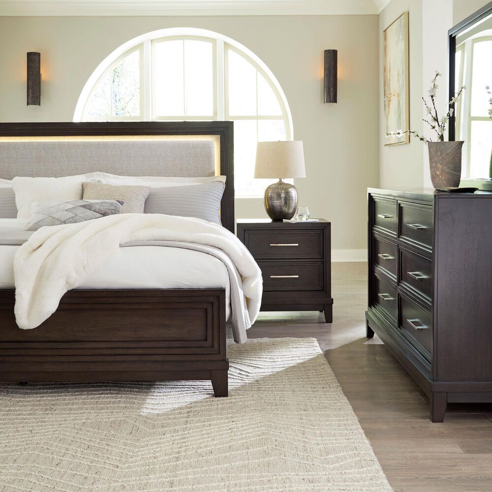 Ashley Neymorton King Panel Bed in Dark Grayish Brown, , large