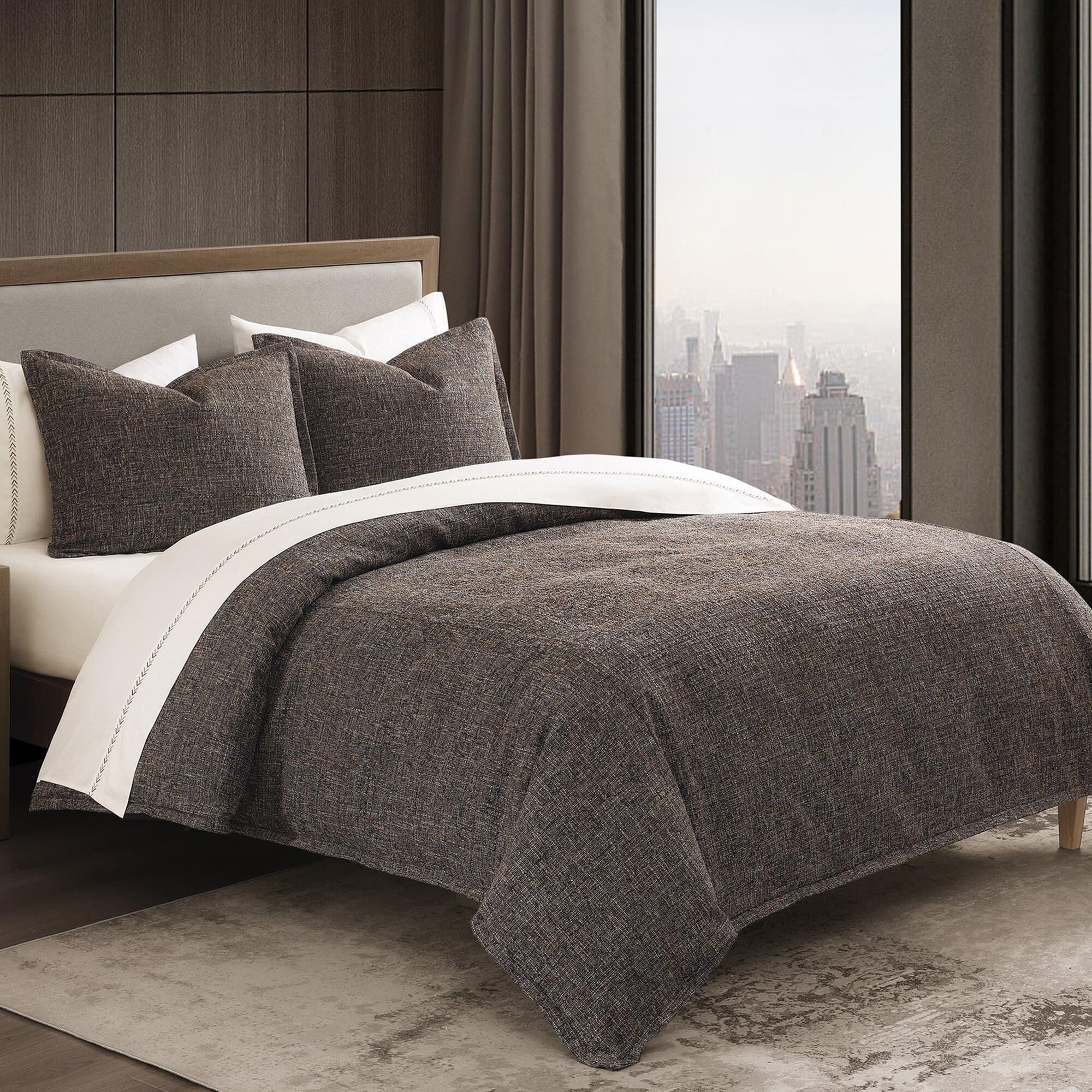 HiEnd Accents Tweed 3-Piece Super King Comforter Set in Brown