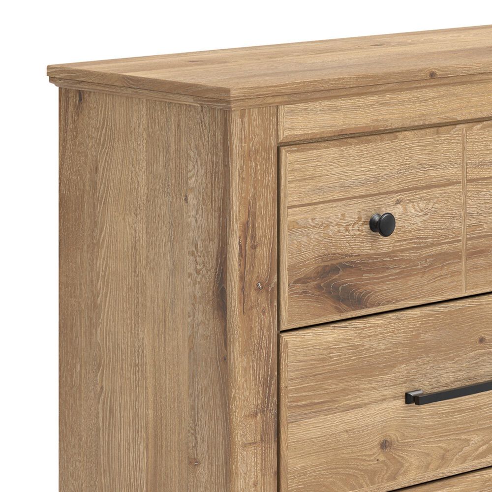 Ashley Makidern 6-Drawer Dresser and Mirror in Natural Brown, , large