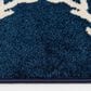 Central Oriental Terrace Tropic Coastal Coral Lattice 5" x 7"3" Sapphire and Snow Area Rug, , large