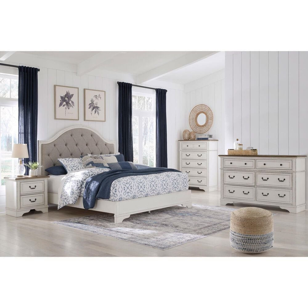 Ashley Blendon 6-Drawer Dresser in Chipped White and Brown, , large