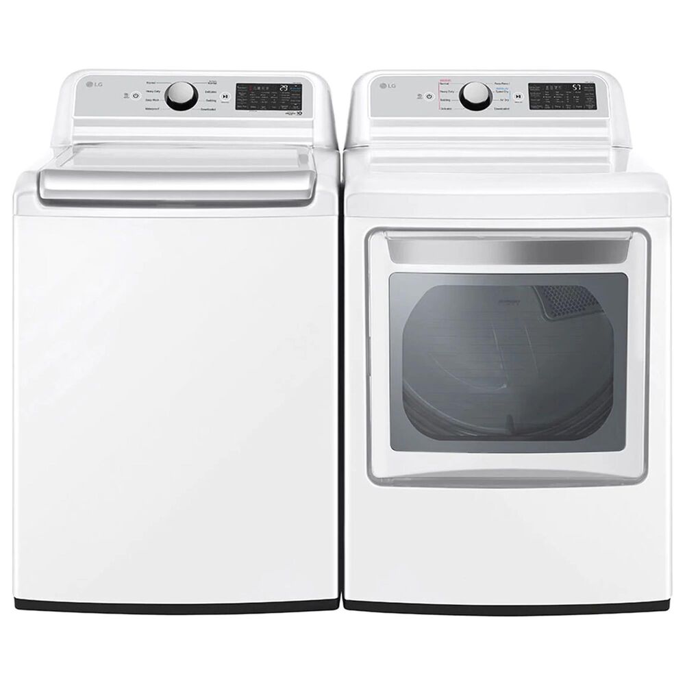 LG 5.3 Cu. Ft. Top Load Washer and 7.3 Cu. Ft. Gas Dryer Laundry Pair in White, , large