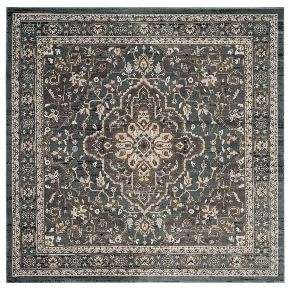 Safavieh Lyndhurst 7" Square Teal and Grey Area Rug, , large