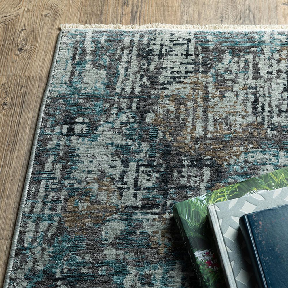 Oriental Weavers Hayden 2&#39;3&quot; x 7&#39;6&quot; Blue and Grey Runner, , large