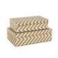 Maple and Jade 2-Piece Handmade Woven Zig Zag Storage Decorative Box Set in Matte Brown and Cream, , large