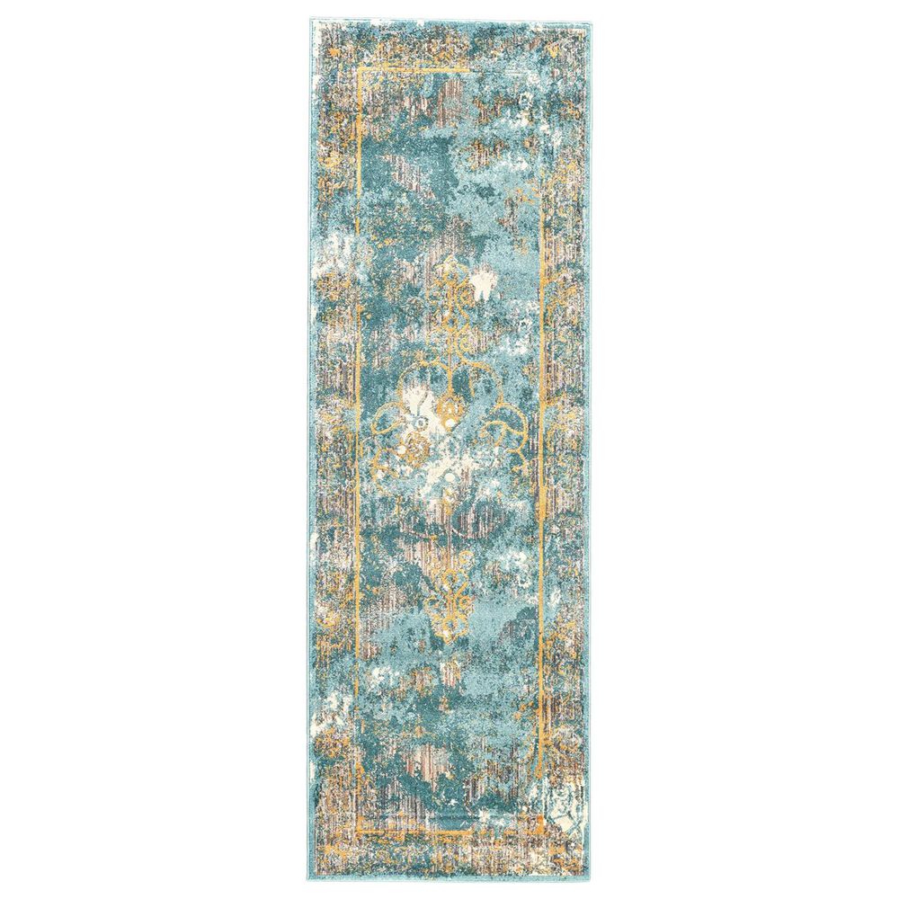 Feizy Rugs Keats 2"7" x 8" Lagoon Area Rug, , large