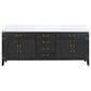 Lexora Home Laurel 84" Double Bathroom Vanity in Black Oak with White Carrara Marble Top and Rectangular Sinks, , large