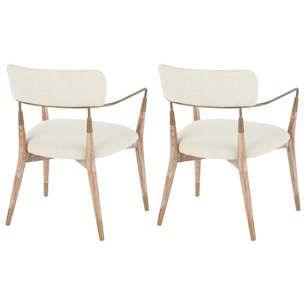 Lumisource Savannah Arm Chair with Cream Cushion in Copper and Whitewashed &#40;Set of 2&#41;, , large