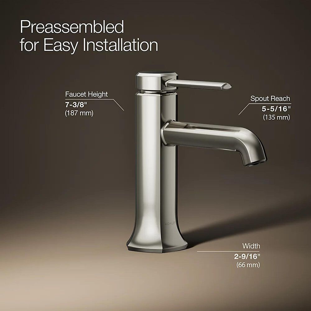 Kohler Occasion Single-Handle Bathroom Sink Faucet in Vibrant Polished Nickel, , large