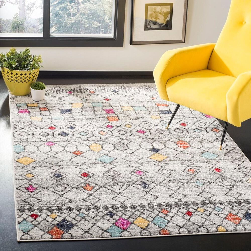Safavieh Adirondack ADR204F 9&#39; x 12&#39; Light Grey and Fuchsia Area Rug, , large