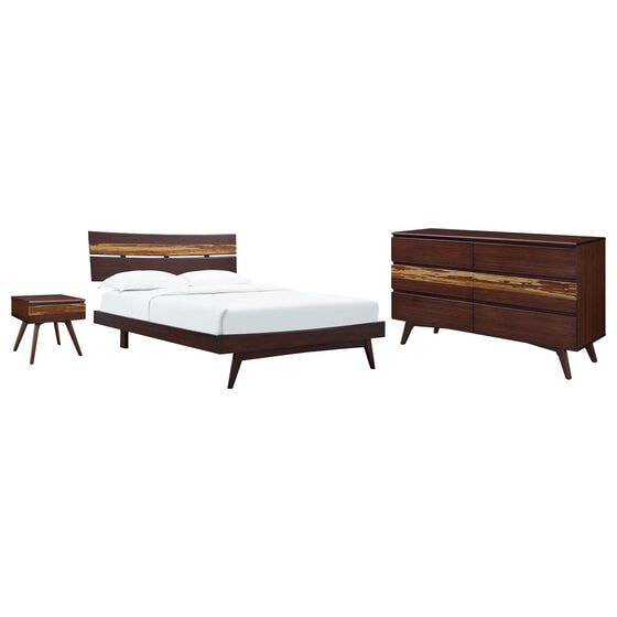 Greenington Azara 3 Piece King Bedroom Set in Sable