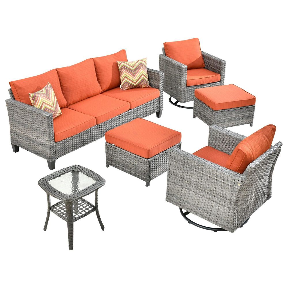 HOMLUX 6-Piece Patio Conversation Set in Orange, , large