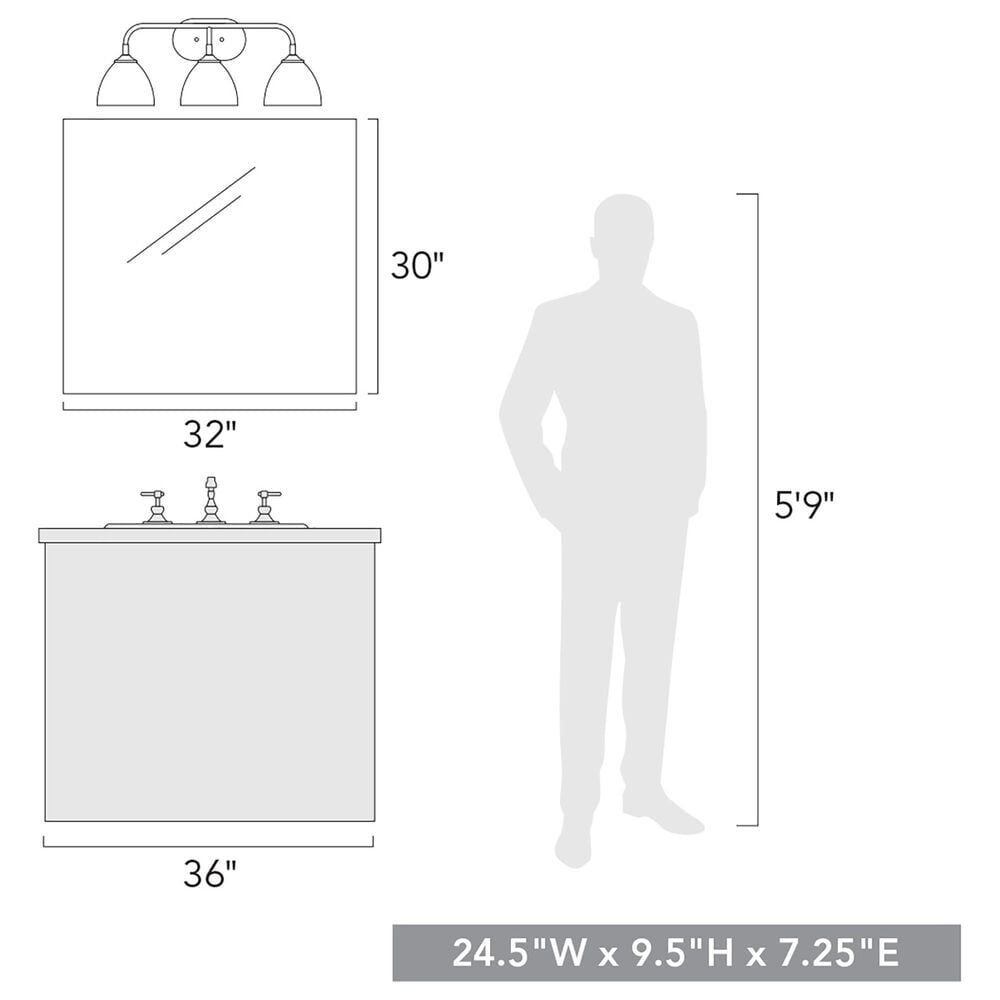 Golden Lighting Zoey 3-Light Bath Vanity in Olympic Gold, , large