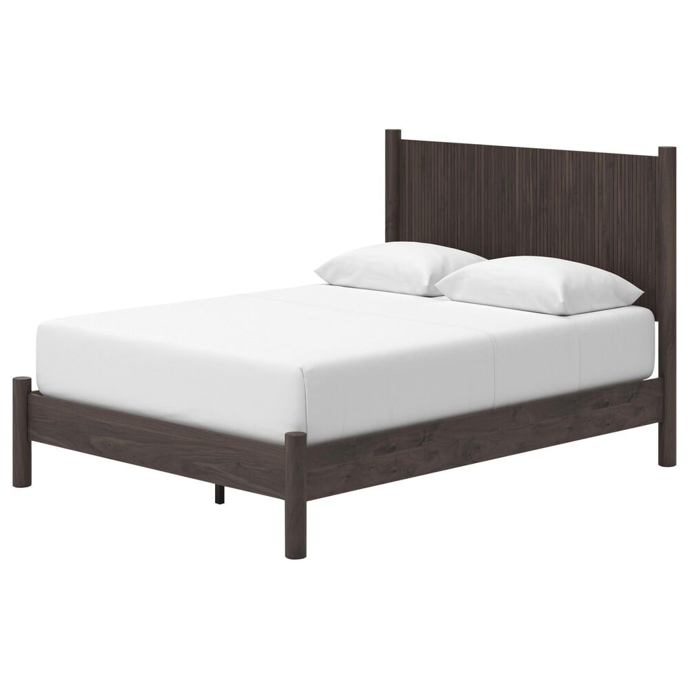 Ashley 5-Piece Queen Panel Platform Bedroom Set in Rich Brown, , large