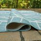 Ashley Hulsia 5" x 7" Ivory and Aqua Outdoor Rug, , large