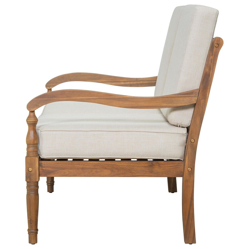 Hearth and Haven Outdoor Loveseat with Cushions and Natural Frame in Beige, , large