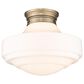 Golden Lighting Ingalls Large Semi-Flush with Vintage Milk Glass in Modern Brass, , large