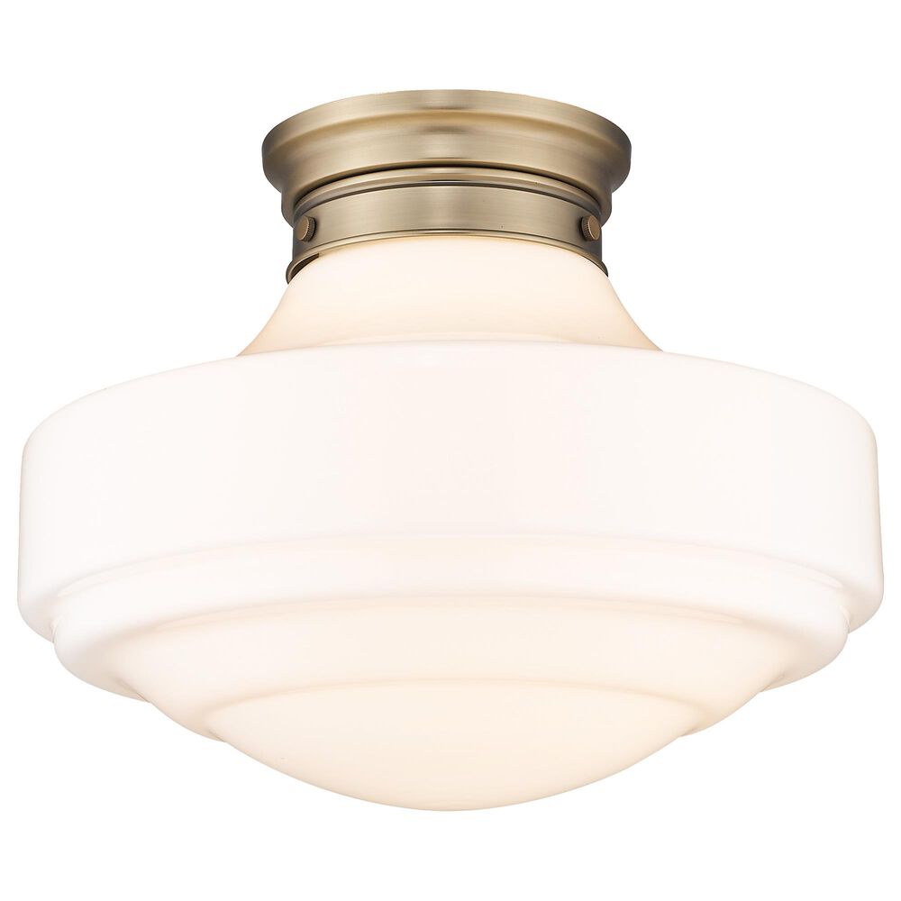 Golden Lighting Ingalls Large Semi-Flush with Vintage Milk Glass in Modern Brass, , large