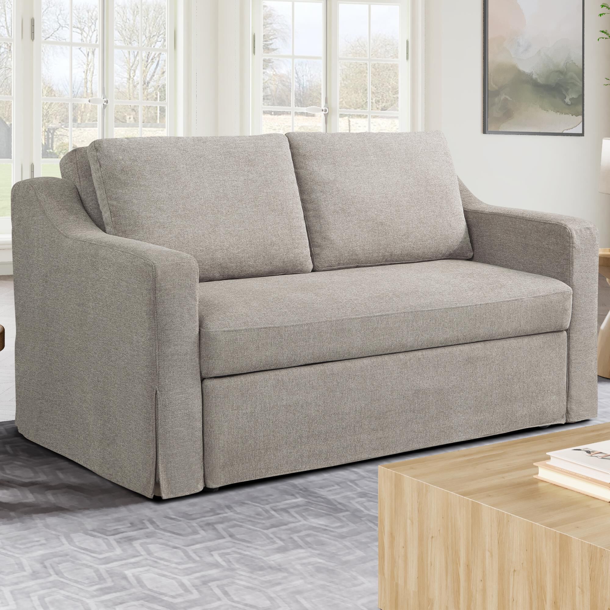 Serta Haddington Convertible Loveseat in Flax