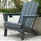 Hearth and Haven Patio Folding Adirondack Chair with Dual Cup Holder in Gray, , large