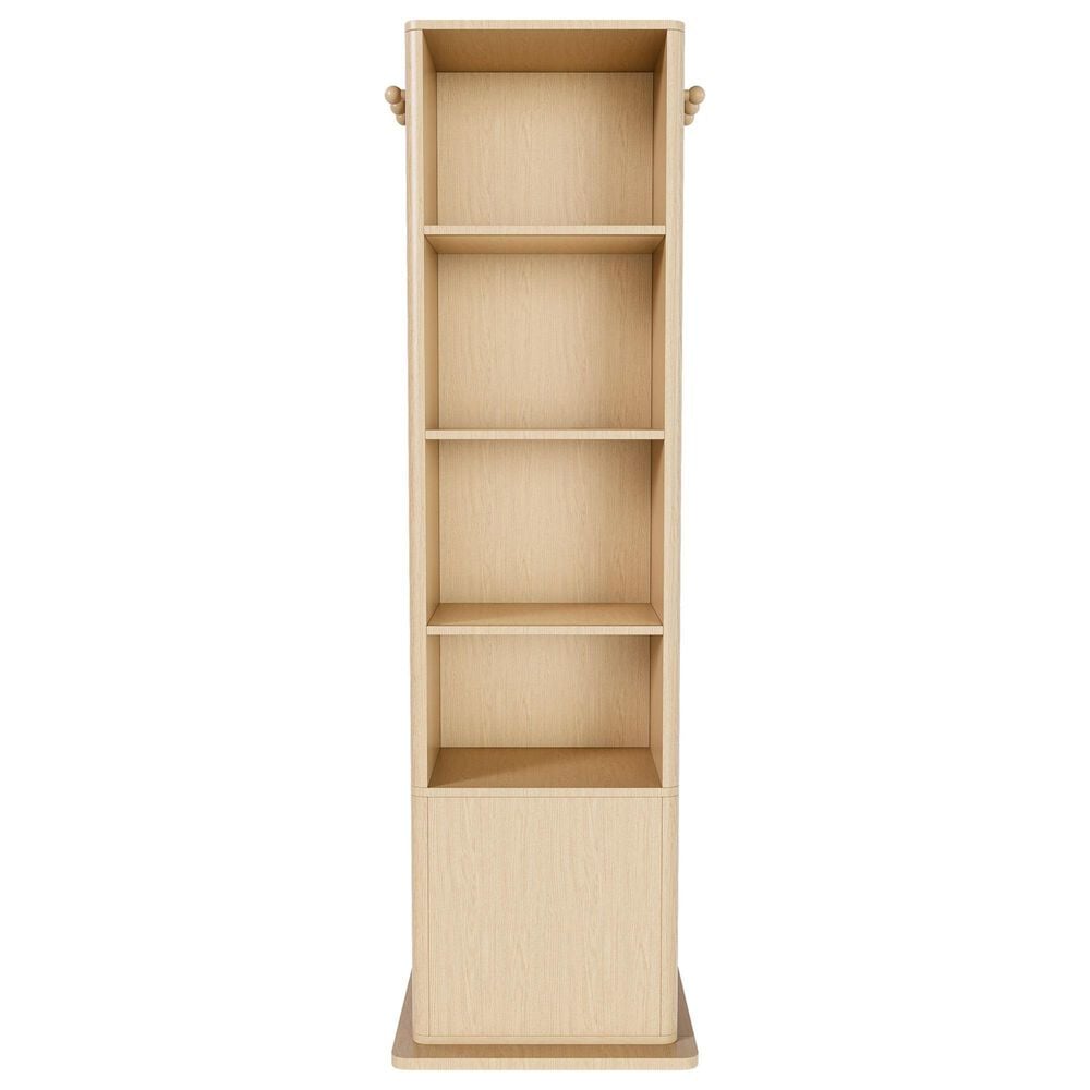 GigaCloud Rotating Jewelry Cabinet with Full-length Mirror, Coat Rack and Shelves in Walnut, , large