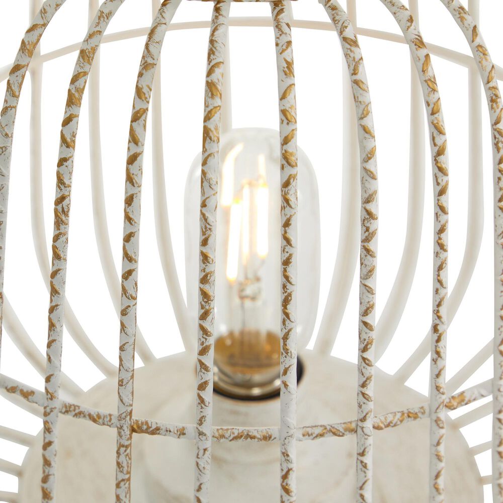 Maple and Jade 12&quot; Modern Farmhouse Metal Lantern in White, , large