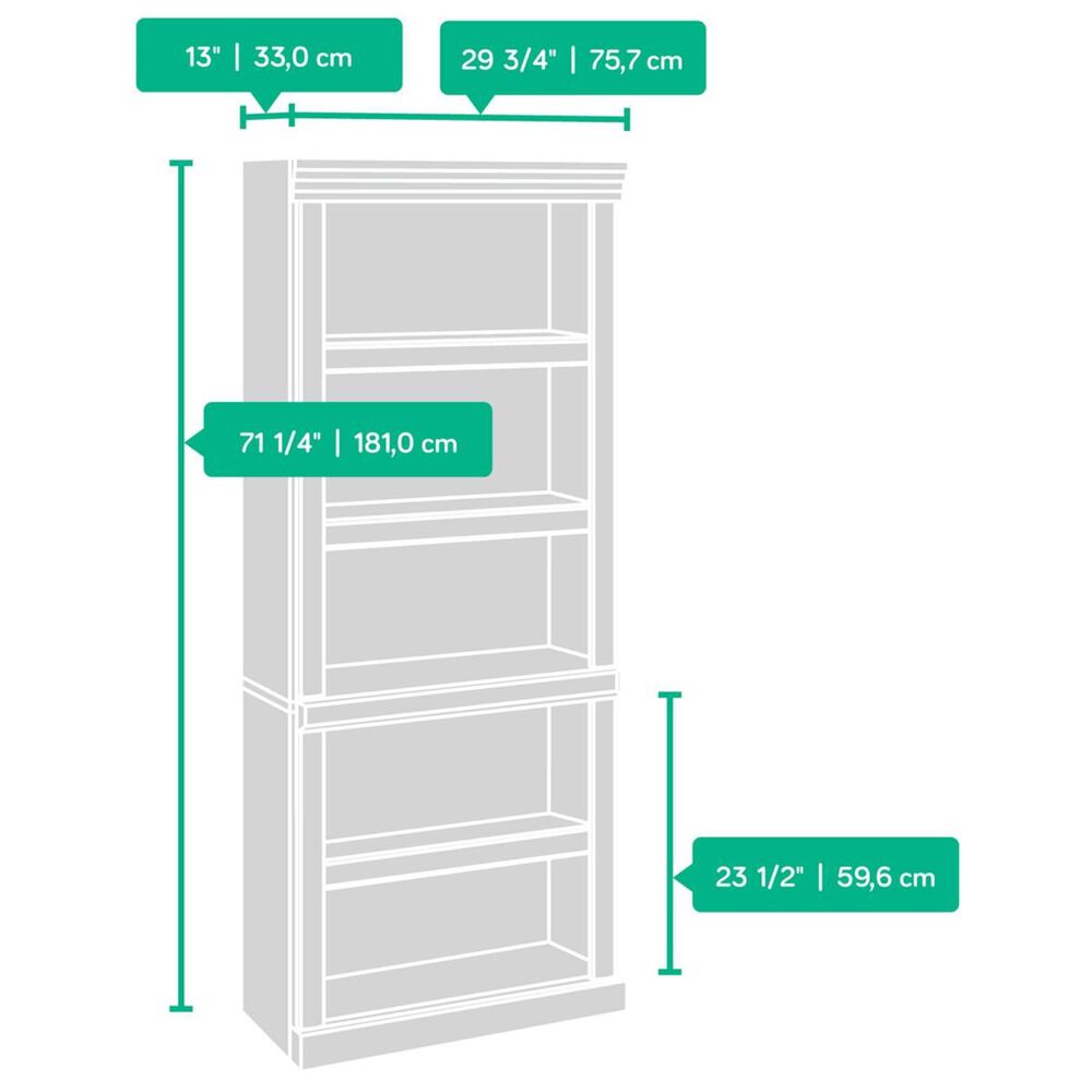 Sauder 5 Shelf Bookcase, , large
