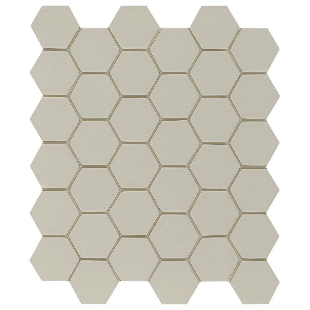 Emser Concept 11" x 12" Fawn Hexagon Glass Mosaic Tile, , large