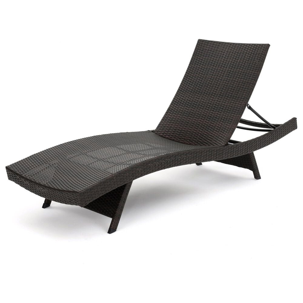 Hearth and Haven Salem PE Wicker Chaise Lounge in Multi Brown, , large