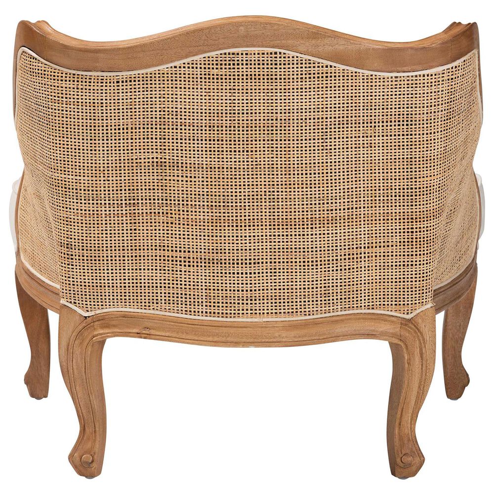 Baxton Studio Sylvestra Accent Chair with Honey Oak Frame in Beige, , large