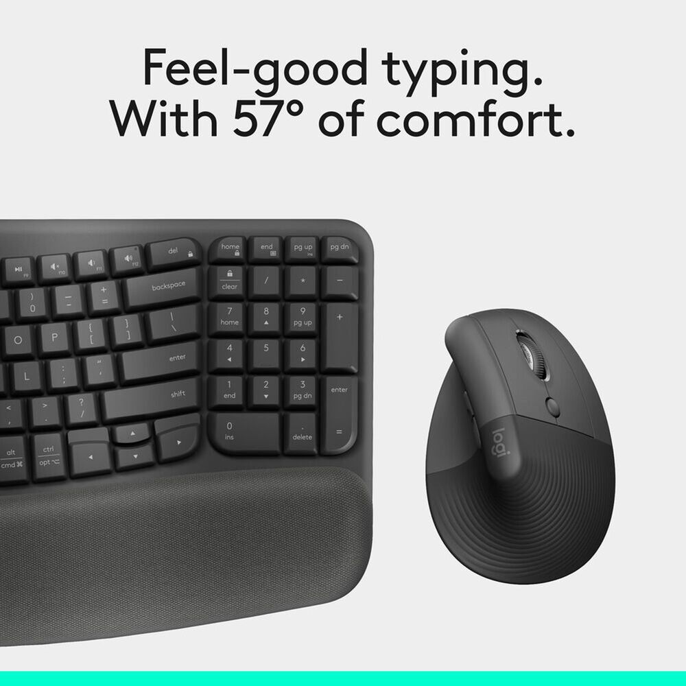 Logitech Ergo Wave Keys and Lift Combo in Graphite, , large
