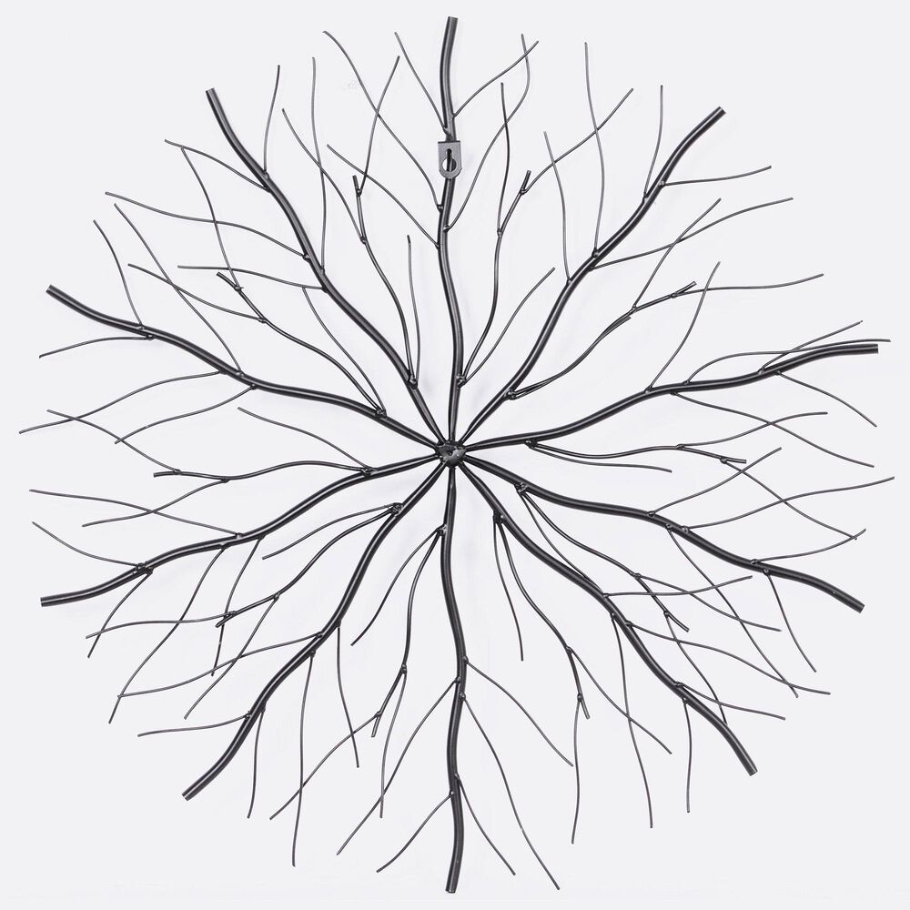 Maple and Jade 24&quot;, 30&quot;, 37&quot; Starburst Home Wall Decor with Branch Inspired Design in Matte Black &#40;Set of 3&#41;, , large