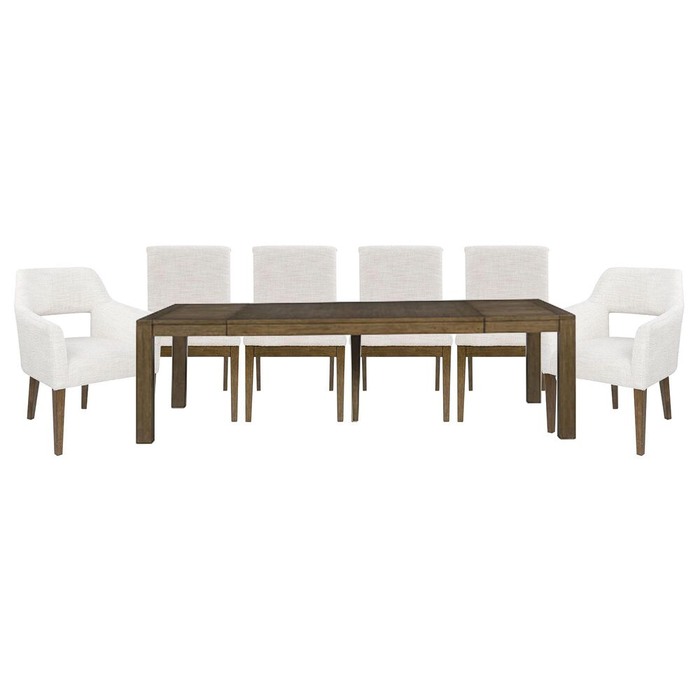 Ashley Marxmore 7-Piece Rectangular Dining Set in Brown, , large