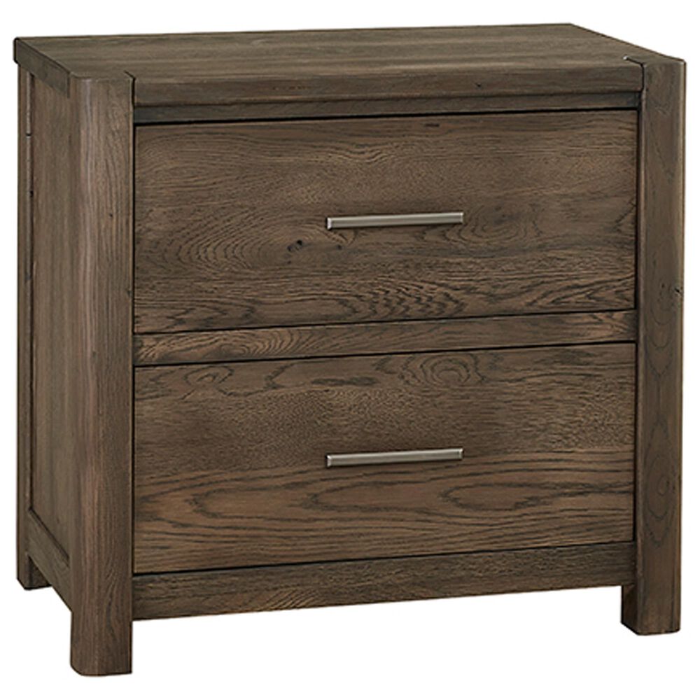 Viceray Collections Crafted Oak 2-Drawer Nightstand in Aged Gray, , large