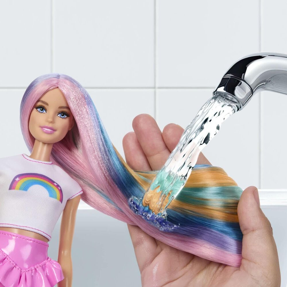 Barbie Rainbow Sparkle Hair Fashion Doll with Extra-Long Hair, , large
